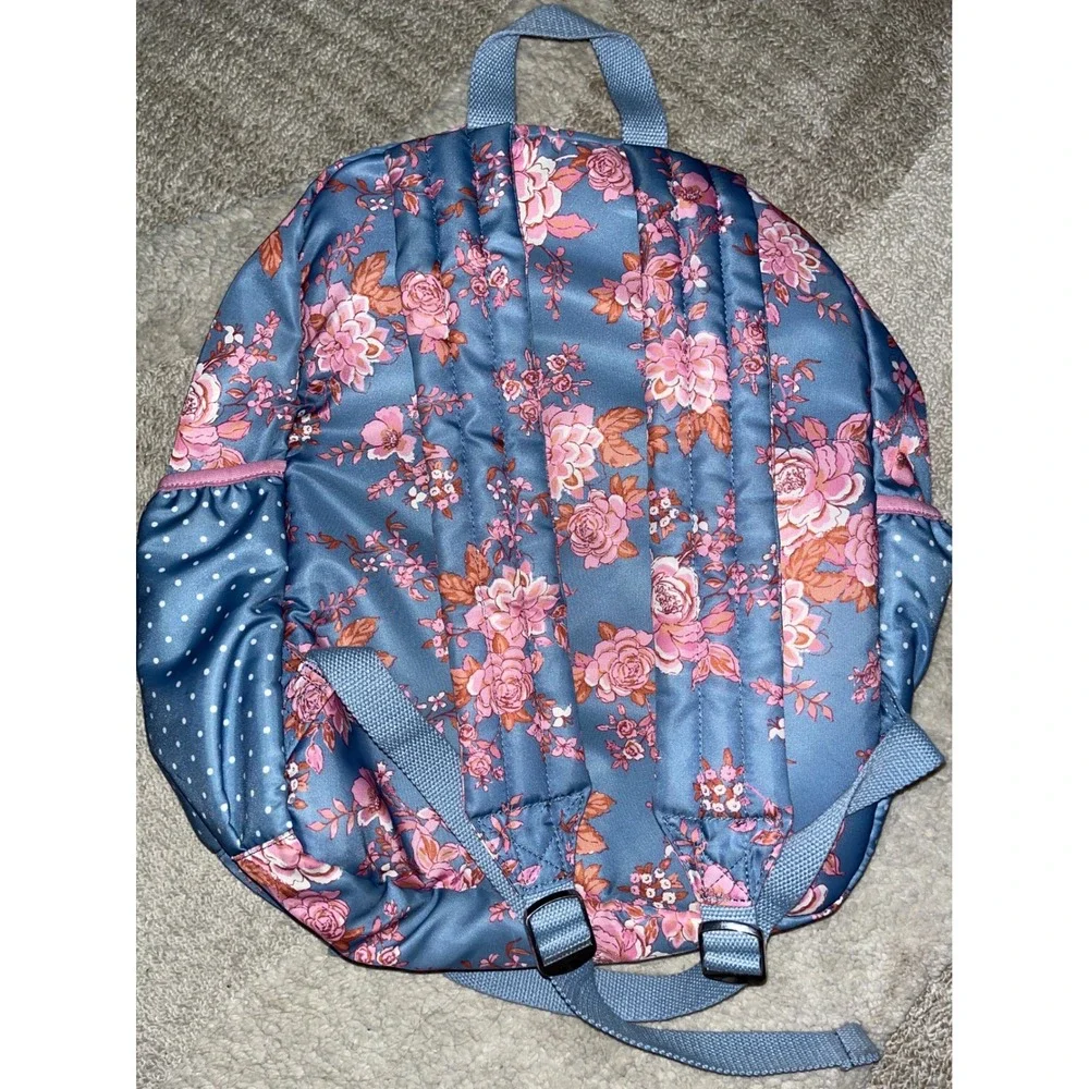 Matilda Jane Harlow Floral Polka Dot Backpack Blue Pink 32802A Kids School Bag